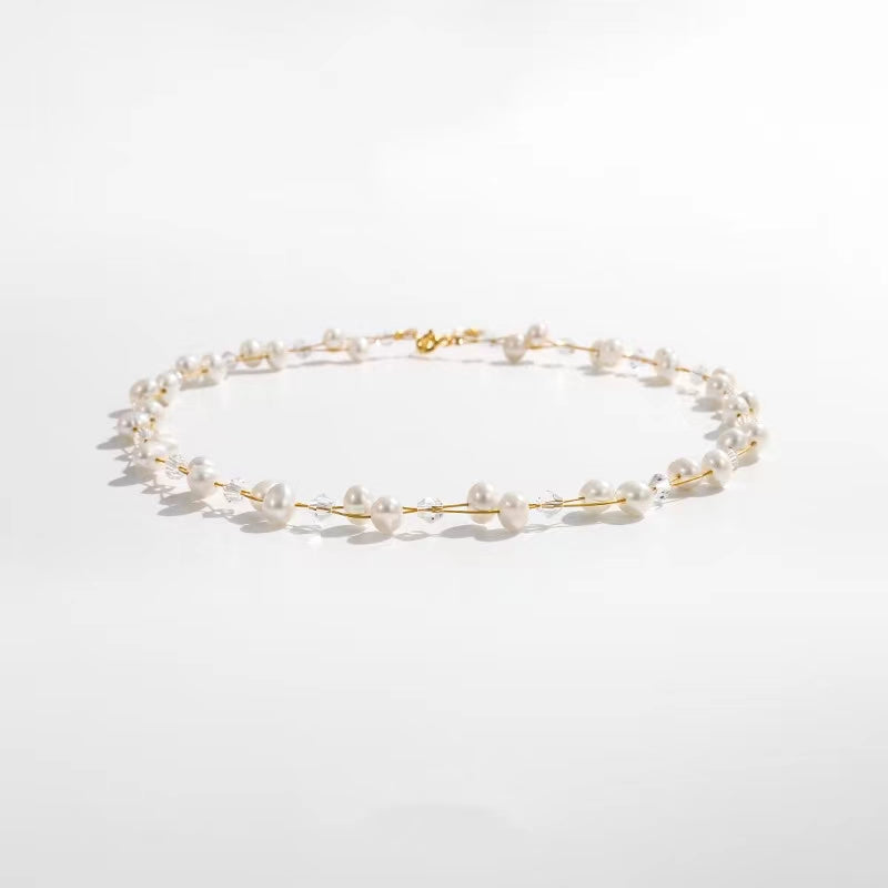 Collar de perlas de agua dulce genuinas de Marlais