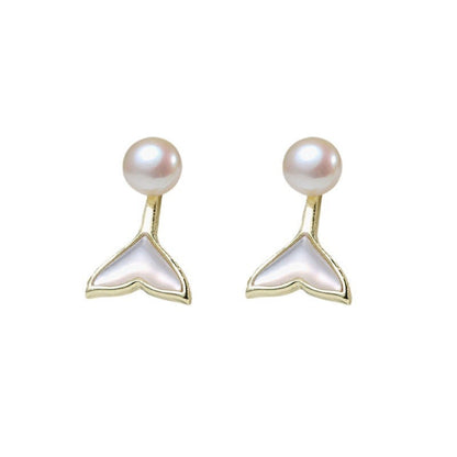 Boucles d'oreilles sirène en perles d'eau douce véritables