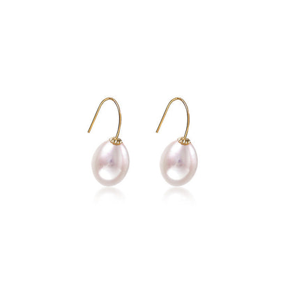 Boucles d'oreilles flottantes en or massif 18 carats avec véritables perles d'eau douce