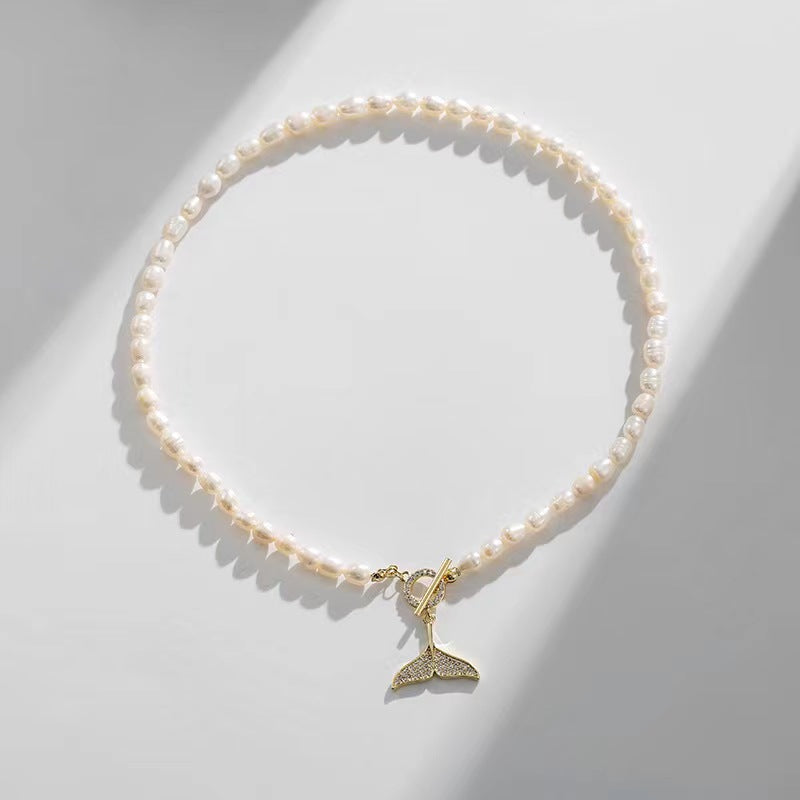Collar de sirena con perlas de agua dulce auténticas