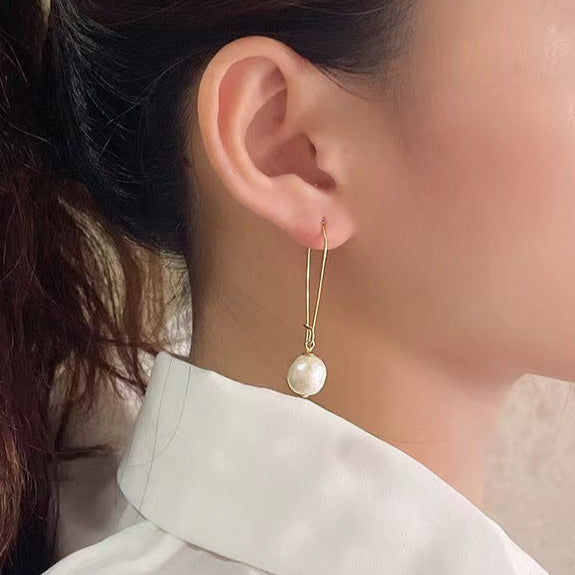 Boucles d'oreilles Afterglow en argent massif S925 avec véritable perle d'eau douce