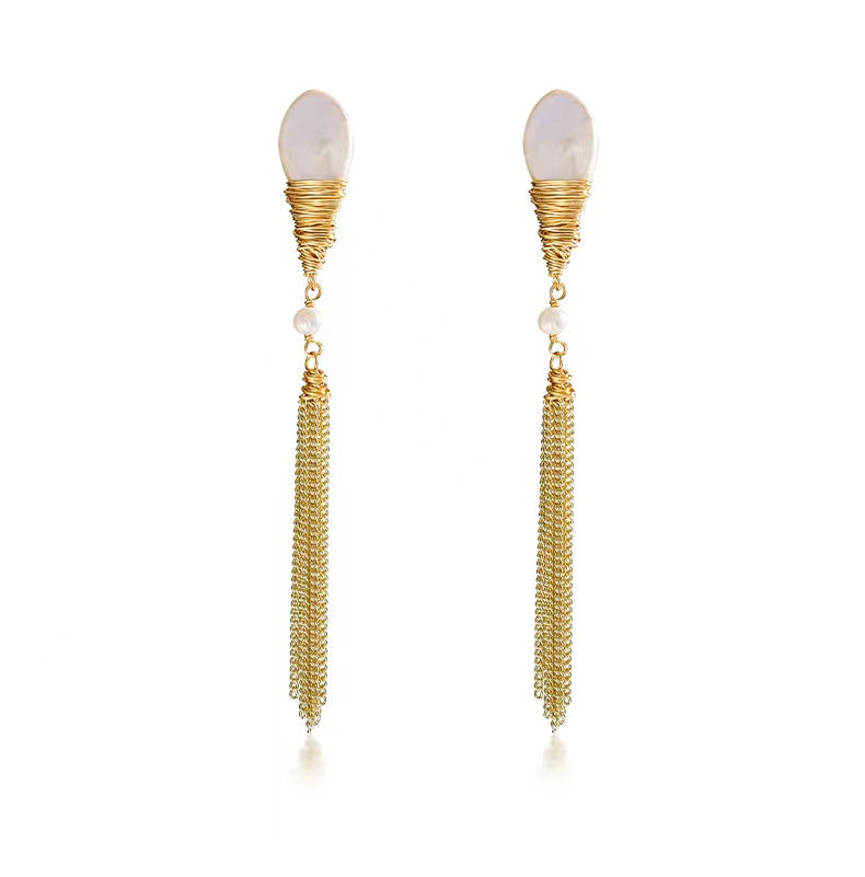 Pendientes Cleopatra de auténtica perla barroca