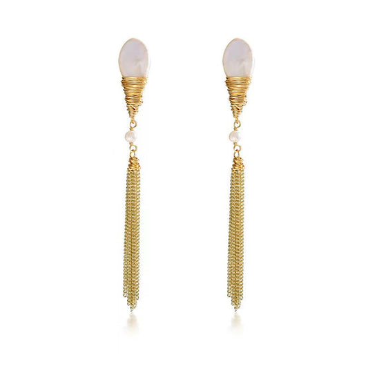 Pendientes Cleopatra de auténtica perla barroca