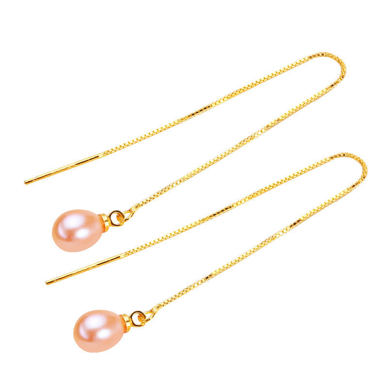 Boucles d'oreilles Judy en laiton plaqué or 18 carats et véritables perles d'eau douce