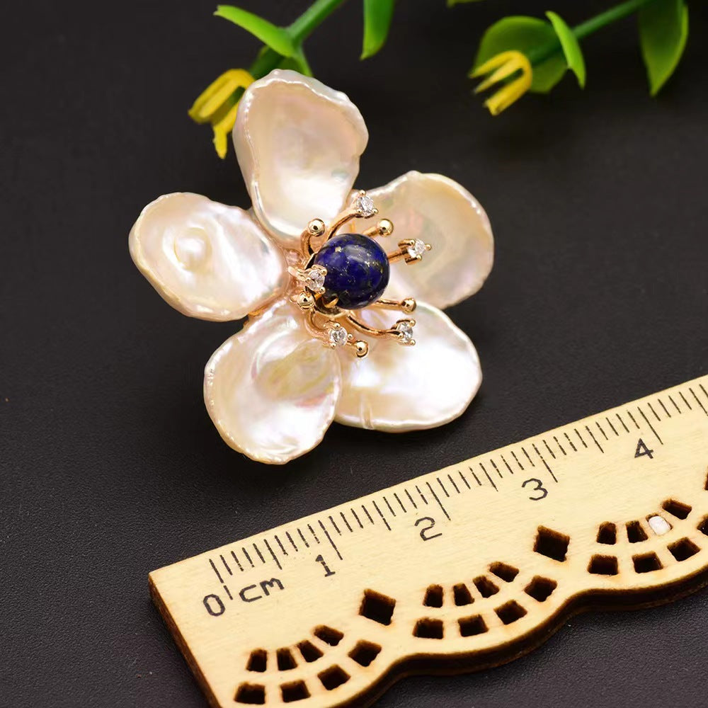 Pendientes de flor de ángel con perlas de agua dulce genuinas