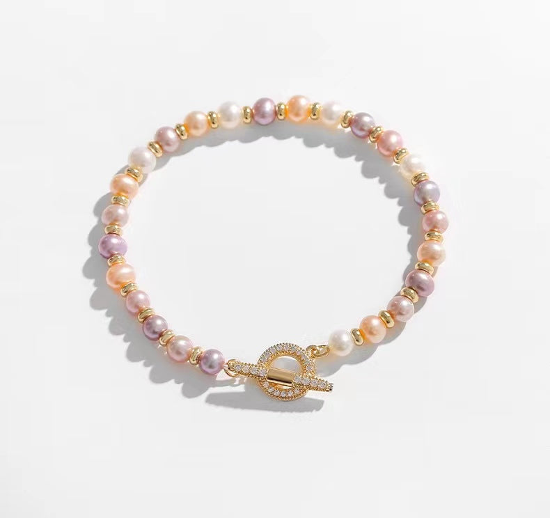 Conjunto de corazones de caramelo con perlas de agua dulce genuinas