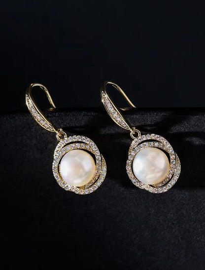Genuine Freshwater Pearl Galaxy Earrings