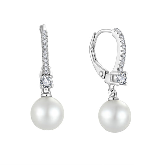 Boucles d'oreilles Wisper en perles d'eau douce véritables et diamants