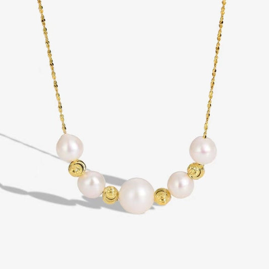 Collier Destiny en argent massif S925 avec véritable perle d'eau douce