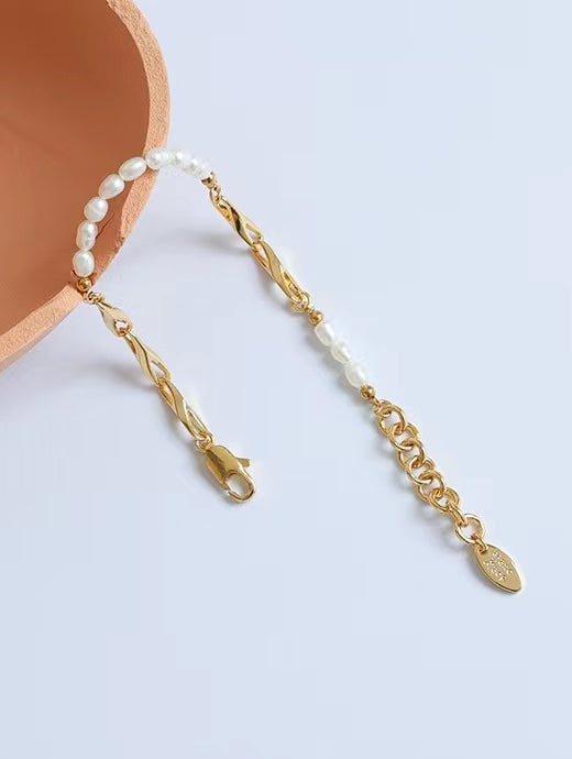 Pulsera de promesa de perla de agua dulce genuina