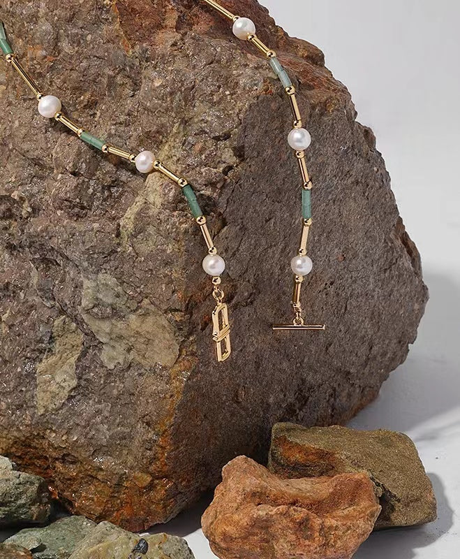 Collar de perlas de agua dulce naturales auténticas con forma de serpentina
