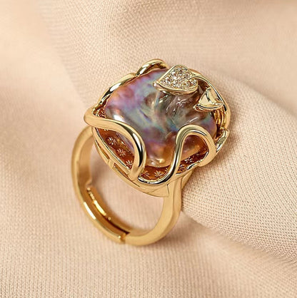 Genuine Freshwater Baroque Pearl Ocean Rose Set