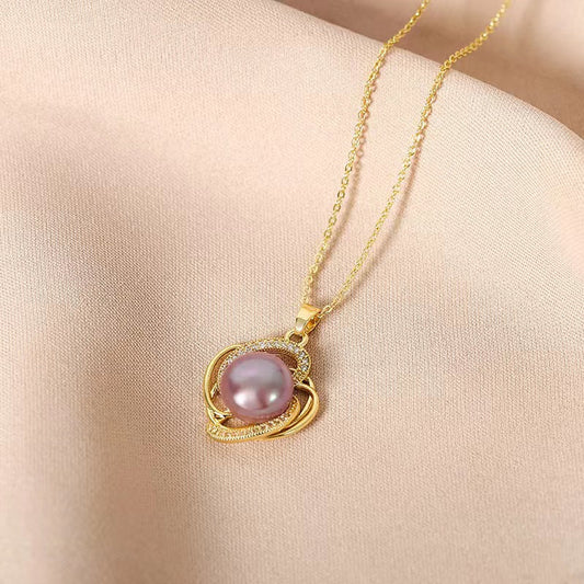 Collar de rosas con perlas de agua dulce genuinas