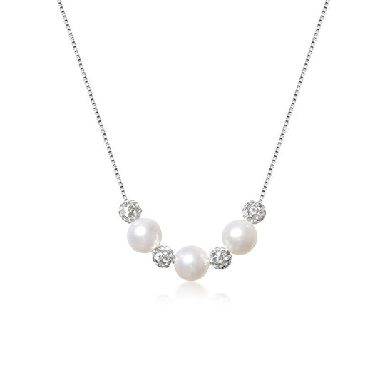 Collar de ángel de invierno con perlas de agua dulce genuinas