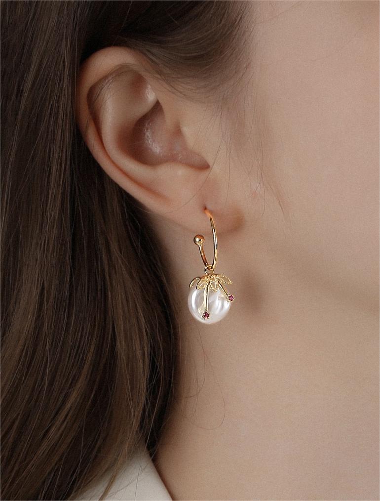 Boucles d'oreilles étoile filante en perles d'eau douce véritables