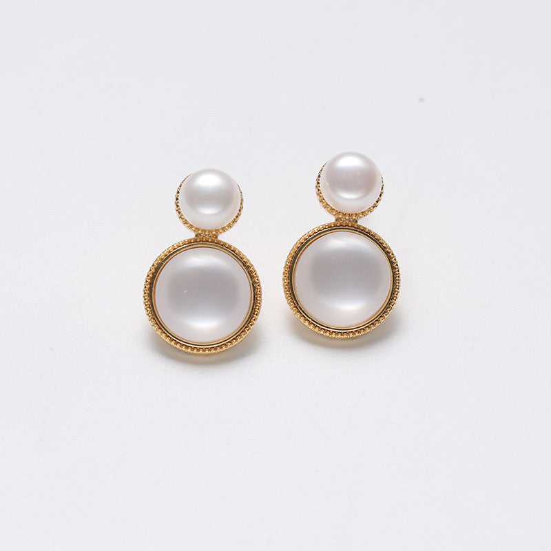Boucles d'oreilles Holy Lake en argent massif S925 et véritables perles d'eau douce