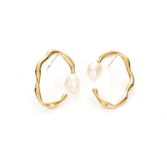 Boucles d'oreilles Maya en véritables perles d'eau douce