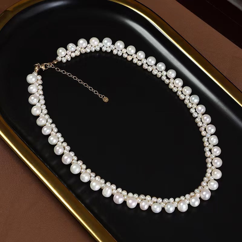 Collar de la Diosa del Resplandor con Perlas de Agua Dulce Genuinas