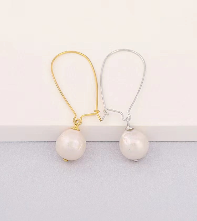 Boucles d'oreilles Afterglow en argent massif S925 avec véritable perle d'eau douce