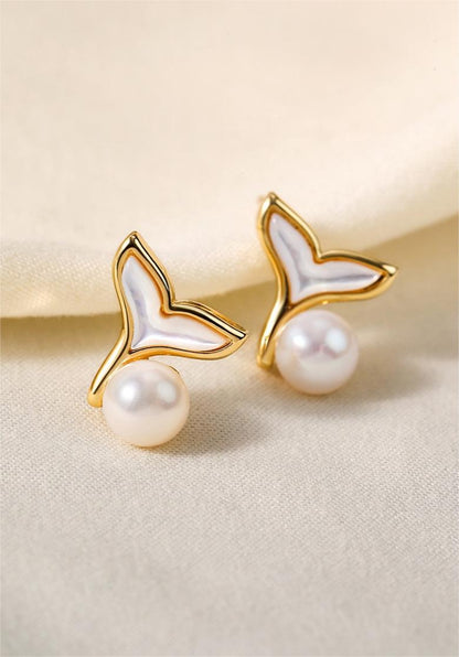 Boucles d'oreilles sirène en perles d'eau douce véritables