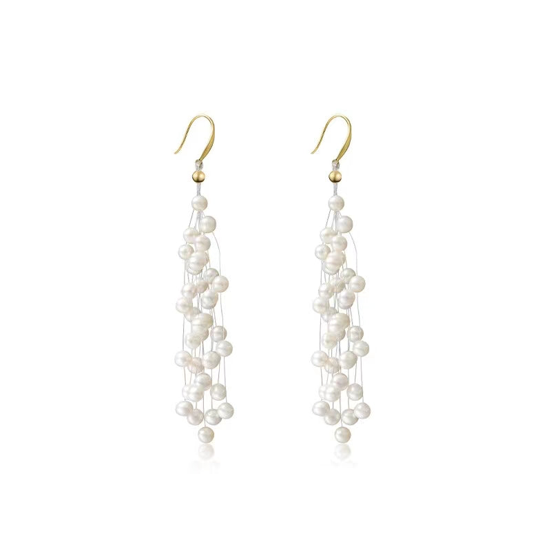 Boucles d'oreilles larmes d'ange en perles d'eau douce véritables