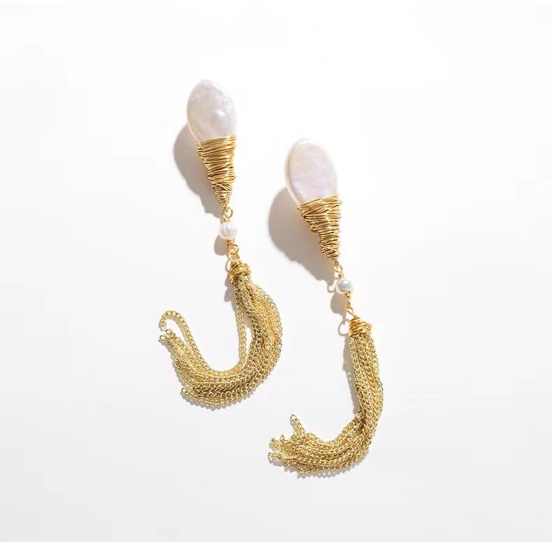 Pendientes Cleopatra de auténtica perla barroca