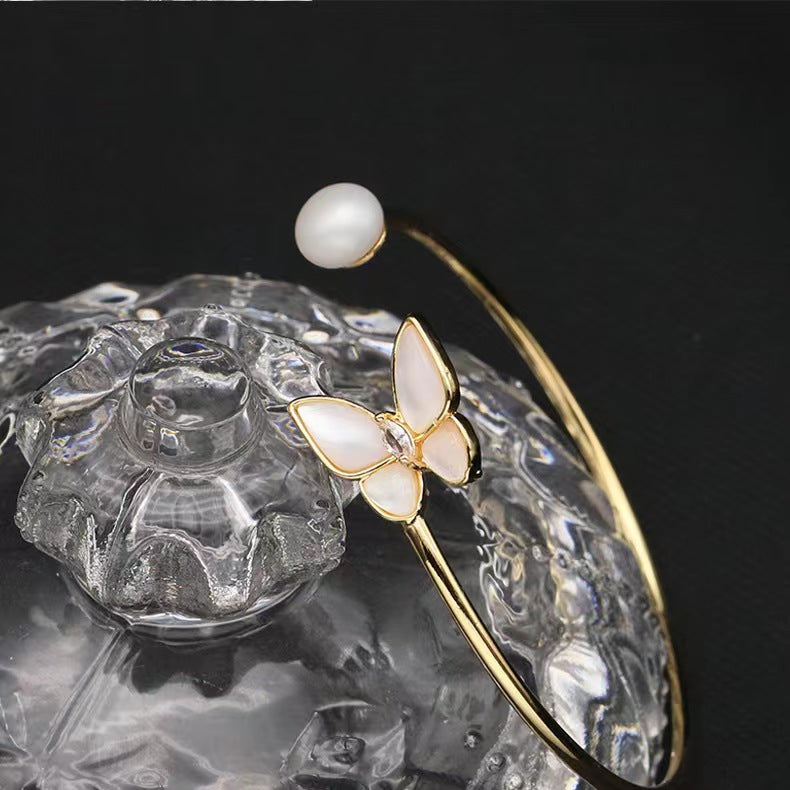 Bracelet papillon en perles baroques d'eau douce véritables (édition limitée)