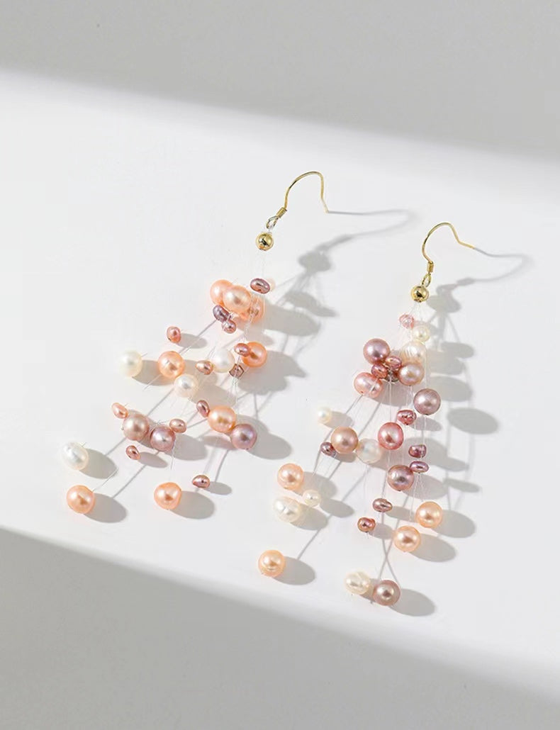 Boucles d'oreilles Meteor Dream en perles d'eau douce véritables
