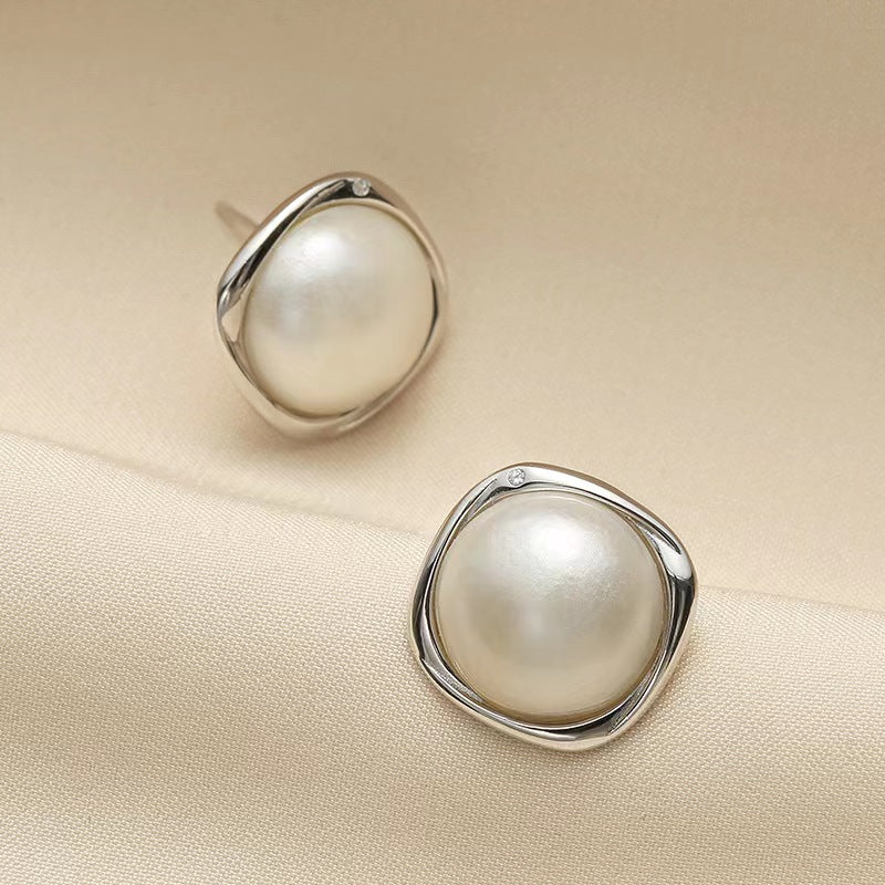 Boucles d'oreilles Eladah en véritable perle Mabe