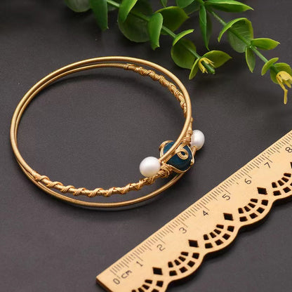 Genuine Freshwater Pearl & Aquamarine Bracelet (Limited Edition)