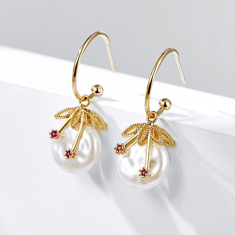 Boucles d'oreilles étoile filante en perles d'eau douce véritables