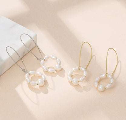 Genuine Freshwater Pearl S925 Silver Swaying Lily Earrings
