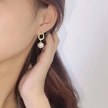 Genuine Freshwater Pearl S925 Silver Soul Teardrop Earrings