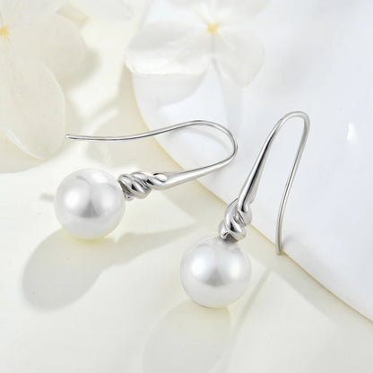 Genuine Freshwater Pearl S925 Silver Twist Earrings