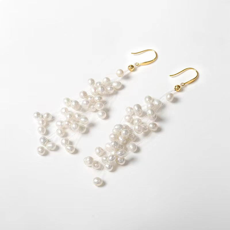 Boucles d'oreilles larmes d'ange en perles d'eau douce véritables