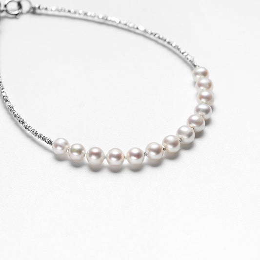 Bracelet Limerence en argent massif S925 et véritable perle baroque