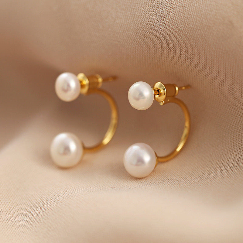 Boucles d'oreilles Happy Dots en véritables perles d'eau douce