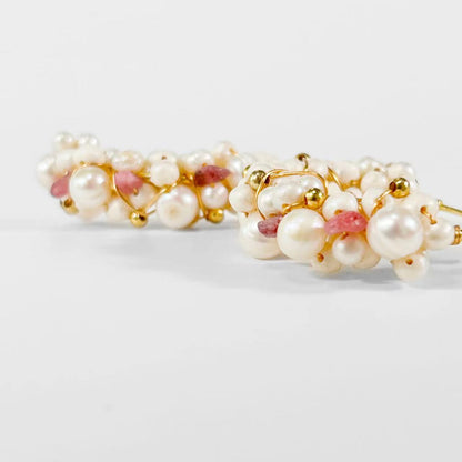 Boucles d'oreilles fruits mystérieux en véritable perle d'eau douce