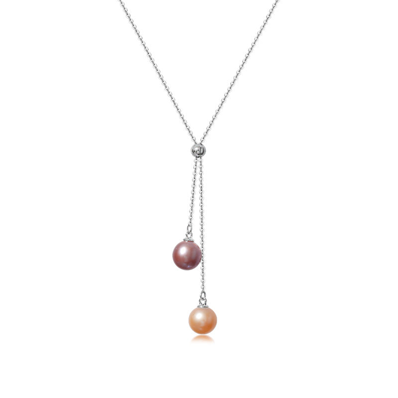 Collier Soleil et Lune en Perles d'Eau Douce Véritables