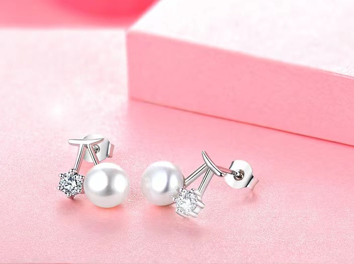 Boucles d'oreilles Promise en perles d'eau douce véritables et diamants