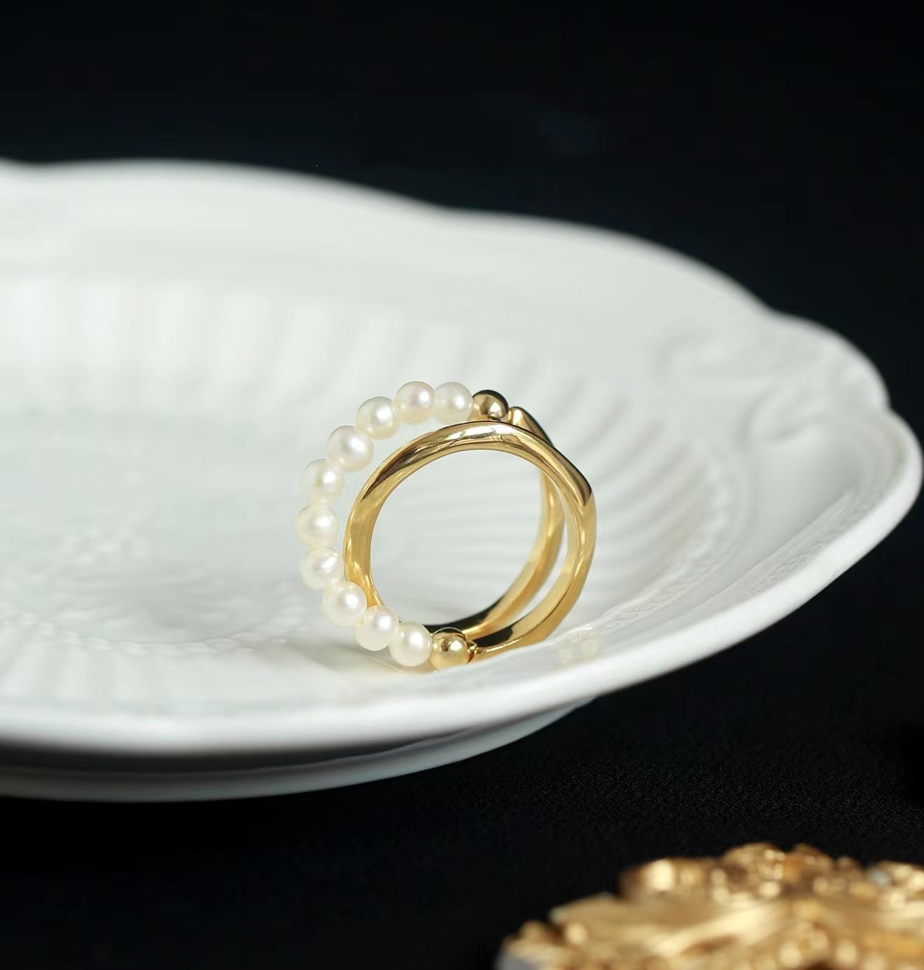 Bague Hug Me en véritable perle d'eau douce
