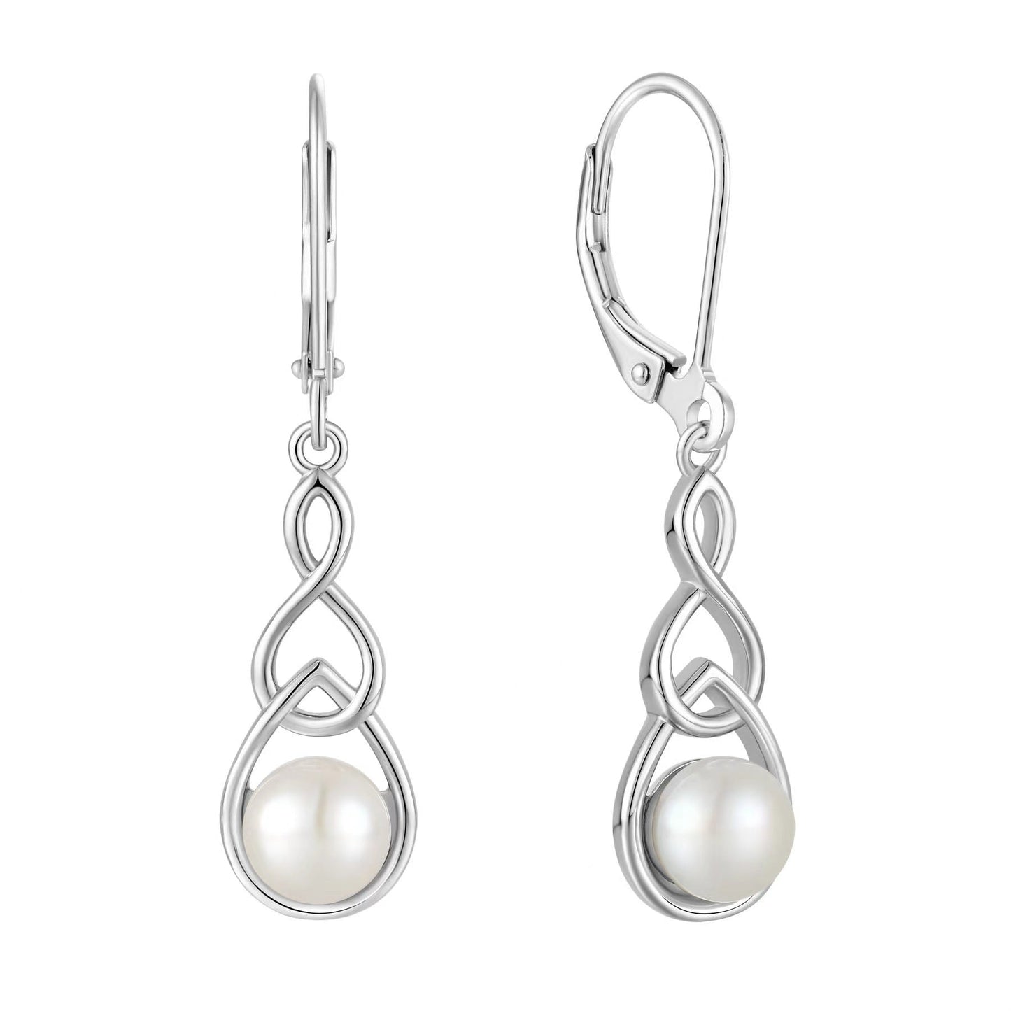 Pendientes de lágrima con perla de agua dulce genuina