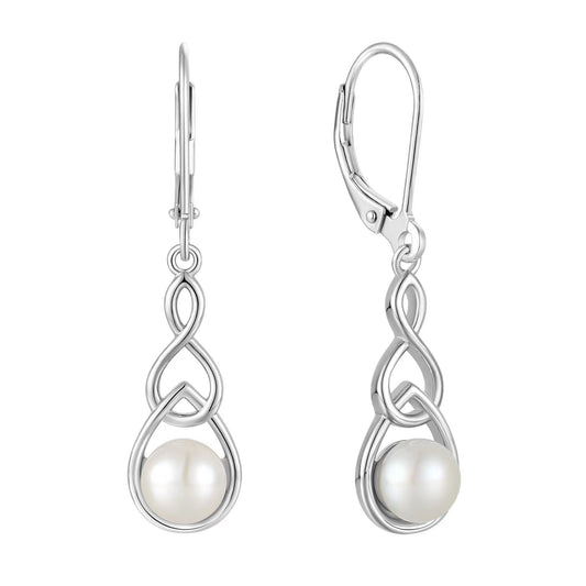 Boucles d'oreilles en forme de larme avec de véritables perles d'eau douce
