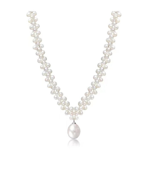 Collar Ratnakara de perlas de agua dulce genuinas