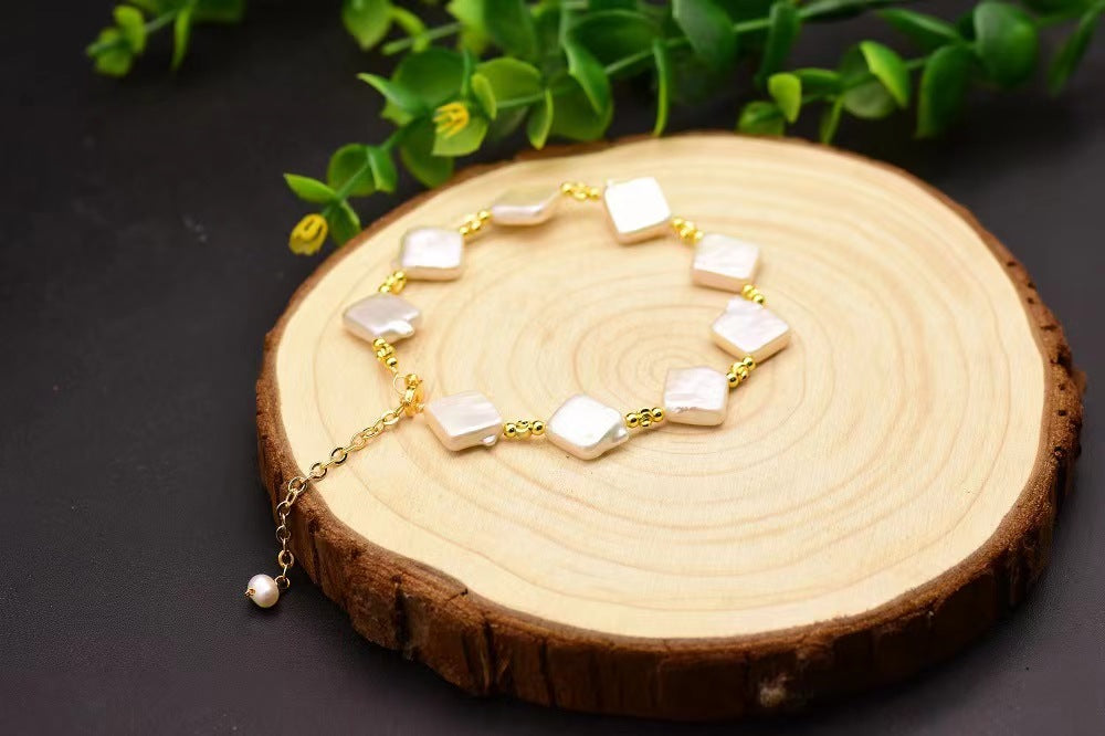 Genuine Freshwater Baroque Pearl Square Bracelet (Limited Edition)