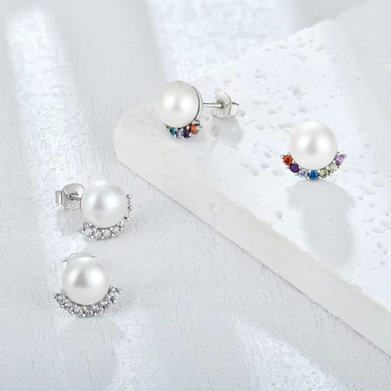 Boucles d'oreilles Rainbow Bridge en perles d'eau douce véritables