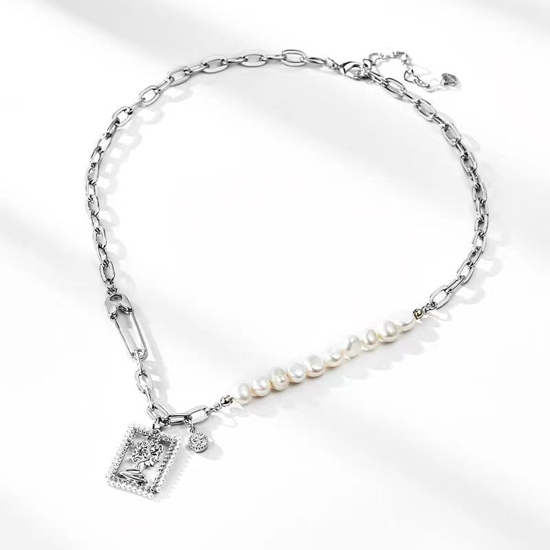 Collar de perlas barrocas auténticas de agua dulce de la reina
