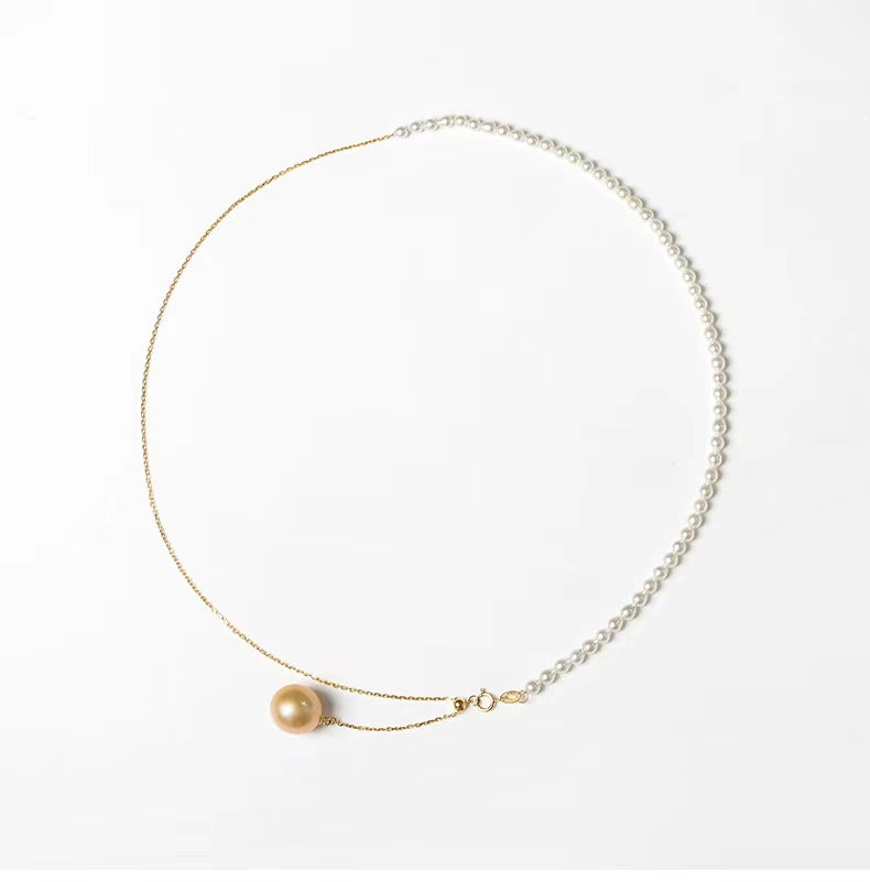 Genuine Golden South Sea Pearl Acton Necklace