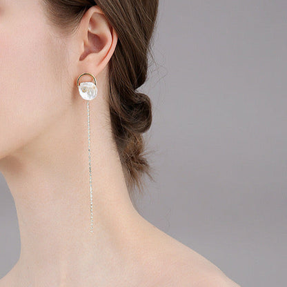 Boucles d'oreilles Love en perles d'eau douce véritables et cristal
