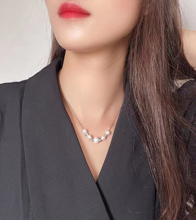 Collar del destino de plata maciza S925 con auténtica perla de agua dulce